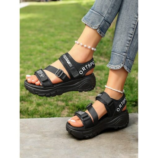 White Sporty Chunky Sandals for Women – Trendy Platform Sneakers with Adjustable Straps, Perfect for Casual Outings and Active Days 2025 - Image 2