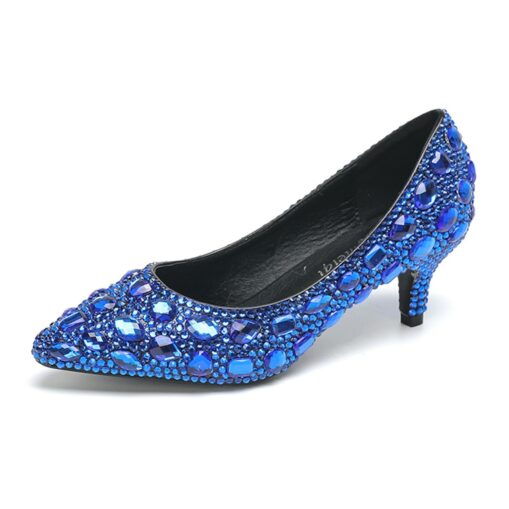 Women's Gold Rhinestone Embellished Pointed Toe Kitten Heels – Luxury Bridal or Evening Party Shoes 2025 - Image 8