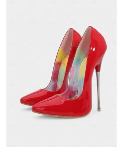 Red Patent Leather Stiletto Pumps – Women's Sexy Pointed Toe Ultra-High Heel Shoes for Party & Evening Events 2025