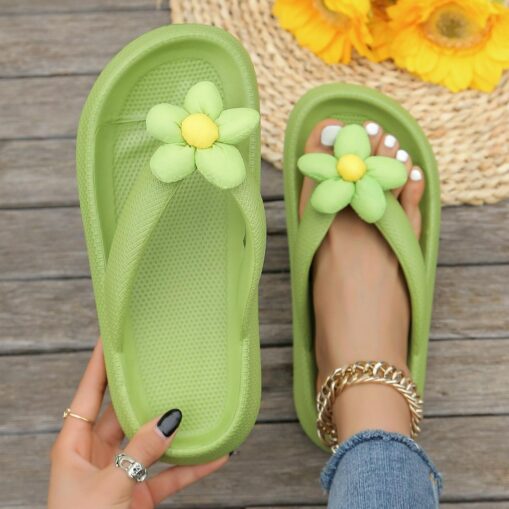 Women's Colorful Flower Flip Flop Sandals – Cute Summer Beach Slippers with Soft Cushioned Sole for Casual Wear, Pool, and Vacation 2025 - Image 2