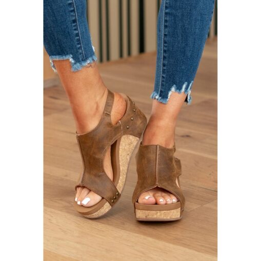 Women's Black Cork Wedge Sandals – Comfortable Open-Toe Slip-On Shoes with Rivet Detailing for Casual Summer and Outdoor Wear 2025 - Image 2