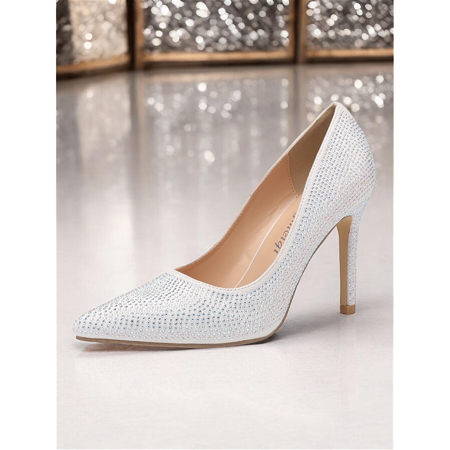 Women's Pink Rhinestone-Embellished Satin Stiletto Heels - Glamorous Pointed-Toe Pumps for Parties and Special Occasions 2025 - Image 2