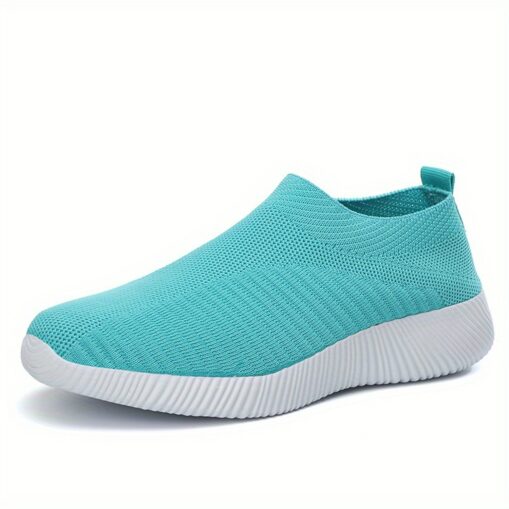 Women's Lightweight Black Slip-On Sneakers - Breathable Mesh Fabric, Comfortable All-Day Wear, Ideal for Work and Casual Outings 2025 - Image 3