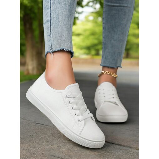 Canvas Lace-Up Sneakers for Women – Classic and Comfortable Sneakers for Everyday Wear, Perfect for Casual Outings and Weekend Adventures 2025 - Image 8