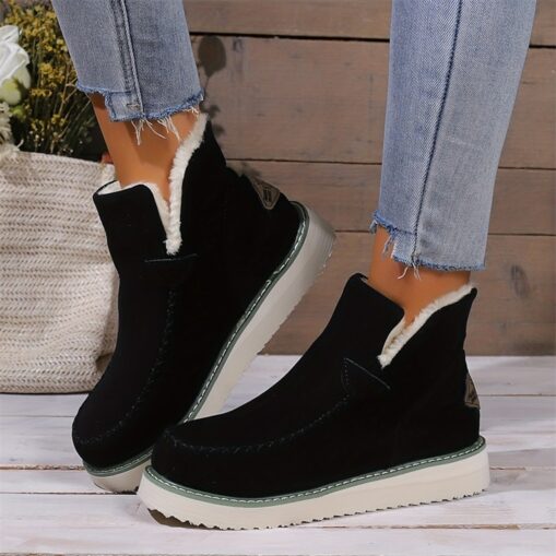 Women's Winter Ankle Boots with Faux Fur Lining and Platform Sole - Cozy and Stylish for Cold Weather 2025 - Image 3