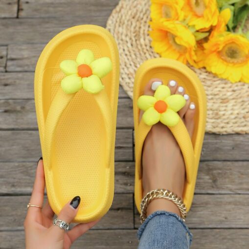 Women's Colorful Flower Flip Flop Sandals – Cute Summer Beach Slippers with Soft Cushioned Sole for Casual Wear, Pool, and Vacation 2025 - Image 5
