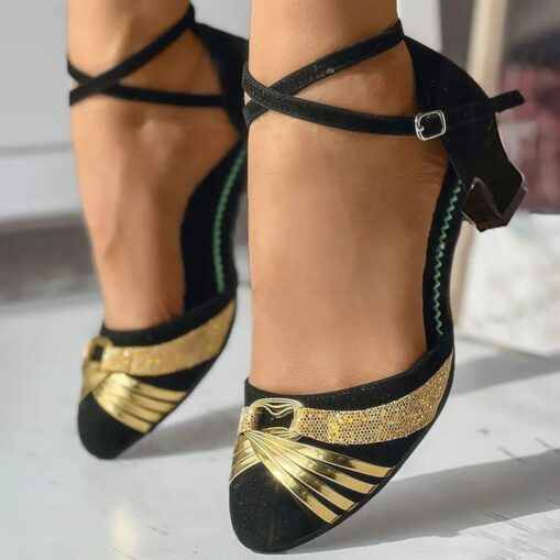 Women's Sandals Bling Bling Shoes Glitter Crystal Sequined Jeweled Heel Sandals Party Club Solid Color Color Block Rhinestone Sparkling Glitter High Heels 2025 - Image 2