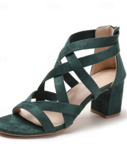 Women's Heels Sandals Gladiator Sandals Roman Sandals Cross Strap Heels Party Valentine's Day Daily Cut-out Block Heel Open Toe Elegant Vintage Minima