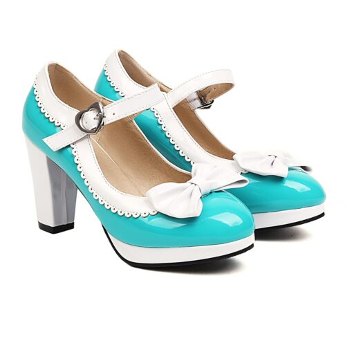 Women's Vintage Lolita Mary Jane Heels with Bow and Heart Buckle – Retro Platform Pumps for Cosplay and Parties 2025 - Image 8