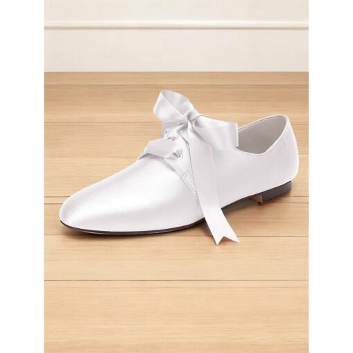 Women's Satin Lace-Up Oxford Shoes with Ribbon Bow, Vintage Victorian Style Flat Shoes for Weddings and Formal Events 2025 - Image 4