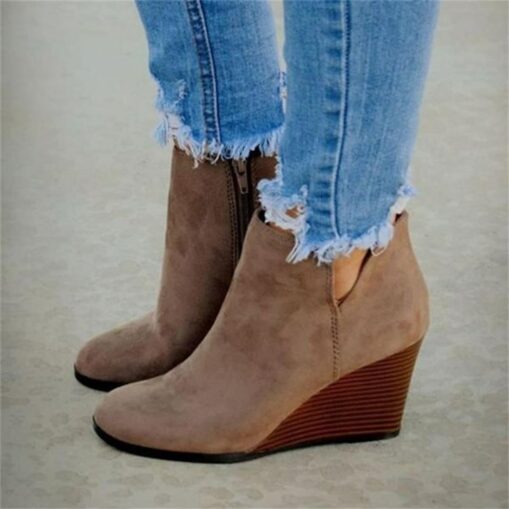 Women's Leopard Print Wedge Ankle Boots - Ideal for Casual Wear, Night Out, and Trendy Autumn Fashion 2025 - Image 4