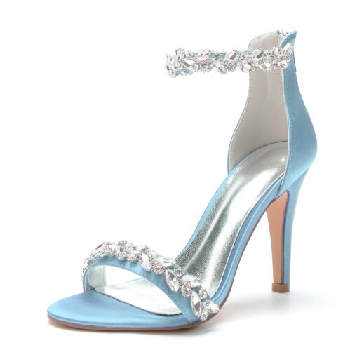 Women's Wedding Shoes Bling Bling Sparkling Shoes Bridal Shoes Crystal Stiletto Pointed Toe Minimalism Satin Zipper Green / Blue Black White 2025 - Image 7