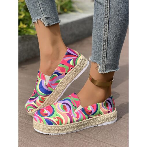 Women's Boho Slip-On Espadrille Shoes with Butterfly Embroidery - Casual Summer Flats for Daily and Travel Wear 2025 - Image 4