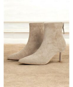 Women's Elegant Pointed-Toe Ankle Boots – Suede Stiletto Heel Booties for Formal and Casual Occasions 2025