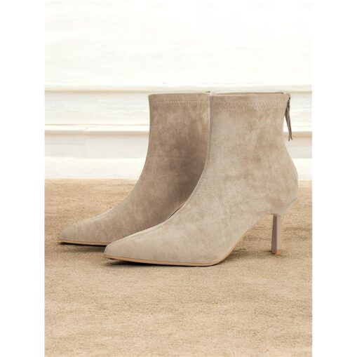 Women's Elegant Pointed-Toe Ankle Boots – Suede Stiletto Heel Booties for Formal and Casual Occasions 2025