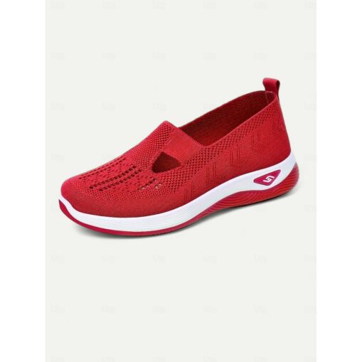 Women's Green Slip-On Athletic Sneakers with Breathable Mesh, Arch Support, Perfect for Walking and Casual Wear 2025 - Image 2