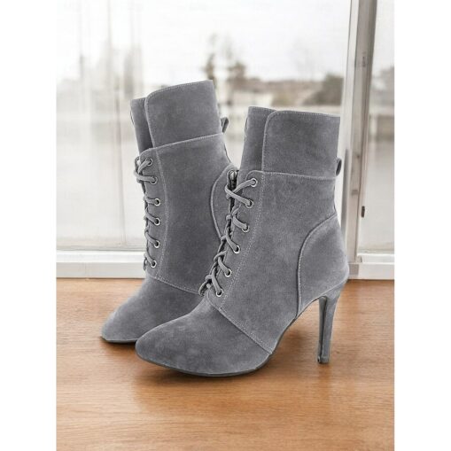 Women's Yellow Lace-Up High Heel Boots – Bold and Trendy Footwear for Fashion-Forward Outfits and Special Occasions 2025 - Image 4