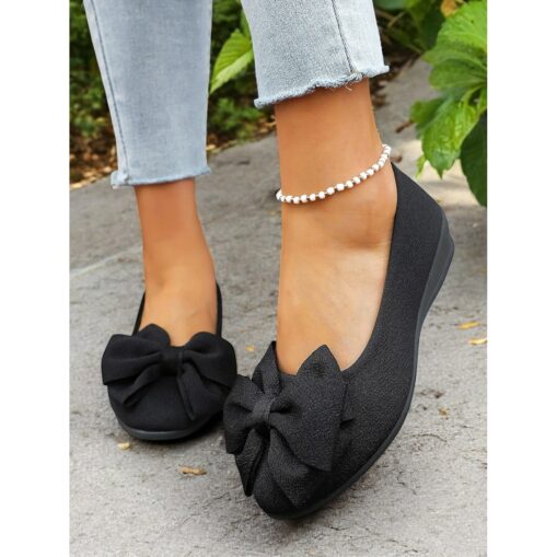 Women's Green Bowknot Ballet Flats with Comfortable Sole – Elegant and Casual Shoes for Daily Wear and Spring Outings 2025 - Image 4