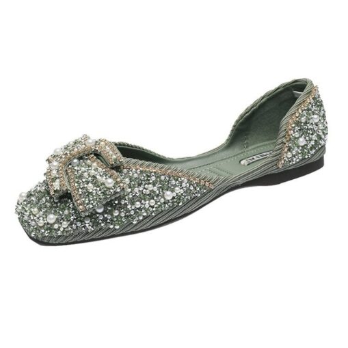 Women's Flats Bling Bling Shoes Pink Shoes Flat Sandals Wedding Party Glow in the Dark Bowknot Imitation Pearl Sparkling Glitter Low Heel Round Toe El - Image 2