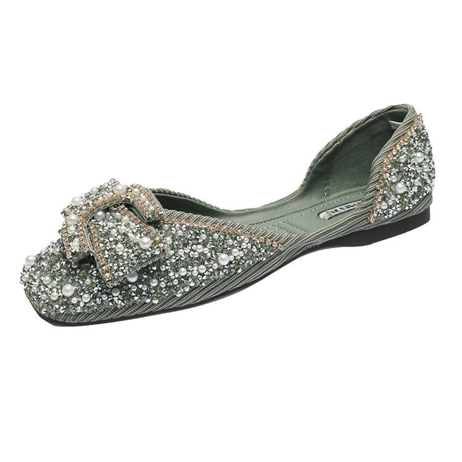 Women's Flats Bling Bling Shoes Pink Shoes Flat Sandals Wedding Party Glow in the Dark Bowknot Imitation Pearl Sparkling Glitter Low Heel Round Toe El - Image 2