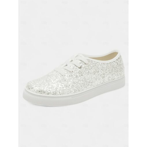 Gold Glitter Lace-Up Sneakers – Stylish and Comfortable Shoes for Casual Outings or Wedding After-Parties 2025 - Image 6