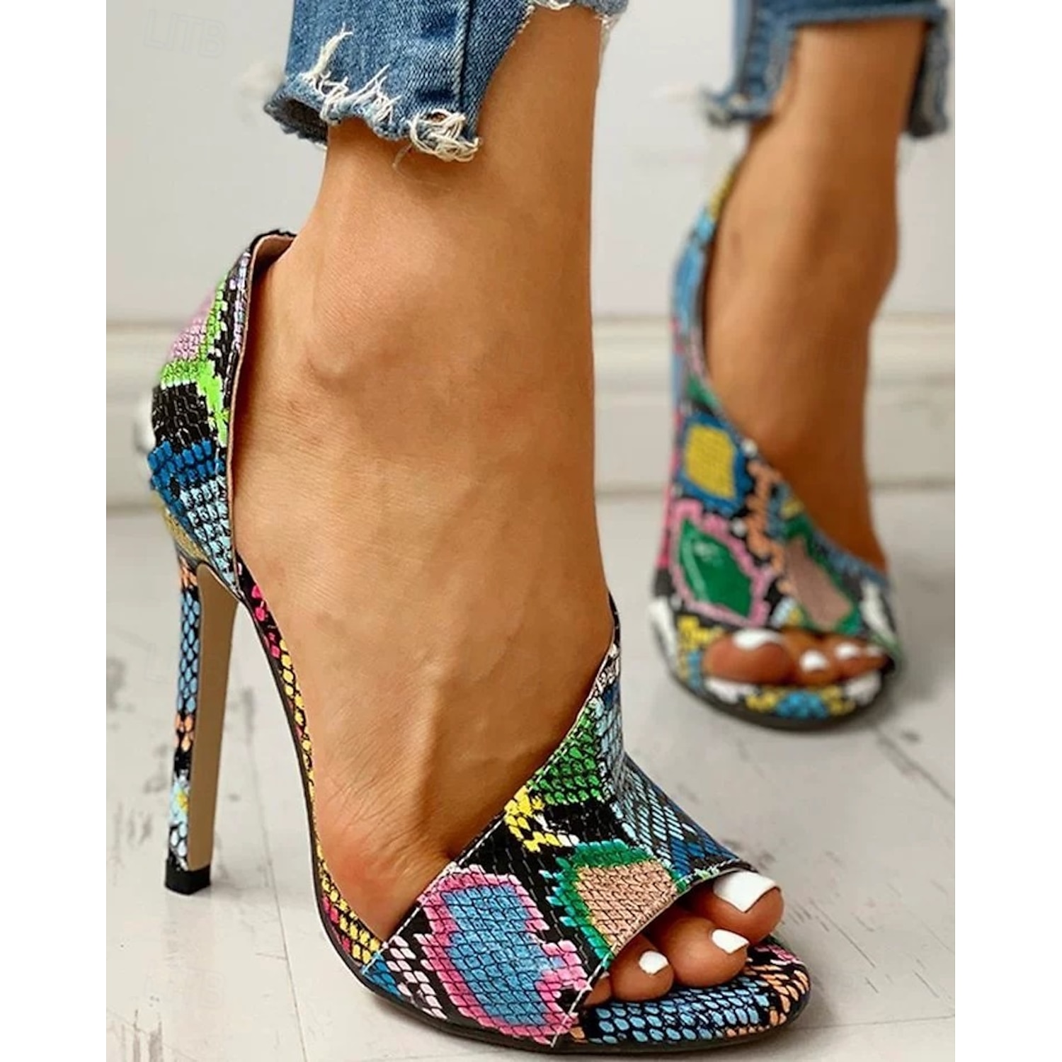 Black Women's High Heel Sandals with Cut-Out Design and Stiletto Heels for Elegant Evening Wear 2025 - Image 2