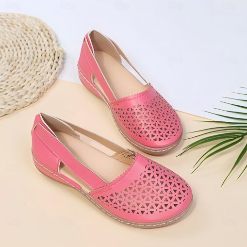 Women's White Cut-Out Slip-On Flats - Comfortable Casual Shoes for Daily Wear 2025 - Image 5