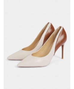 Women's Two-Tone Stiletto Heels – Elegant Pointed Toe Pumps for Office and Formal Events 2025
