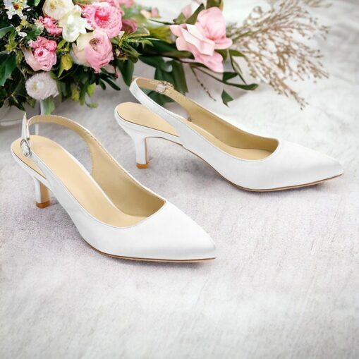 Women's Heels Wedding Shoes Party Office Bridal Shoes Kitten Heel Low Heel Pointed Toe Elegant Satin Loafer Black White Ivory 2025 - Image 7
