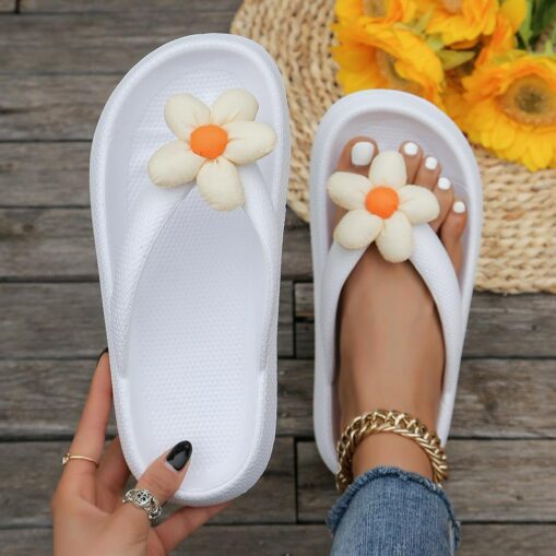 Women's Colorful Flower Flip Flop Sandals – Cute Summer Beach Slippers with Soft Cushioned Sole for Casual Wear, Pool, and Vacation 2025 - Image 4