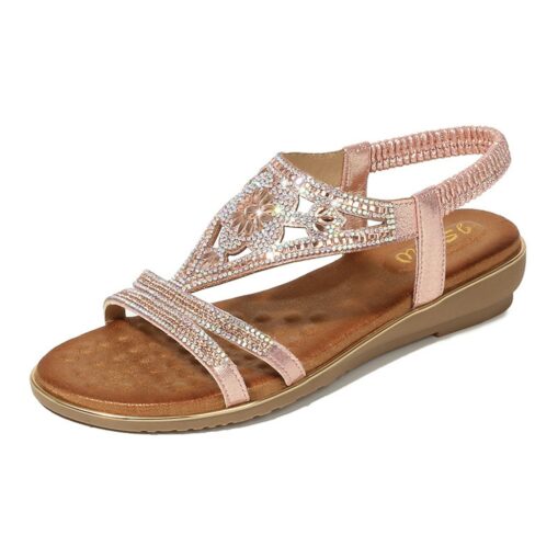 Women's Sandals Flat Sandals Plus Size Outdoor Beach Summer Flat Heel Elegant Vintage Casual Satin Loafer Silver Black Pink 2025 - Image 4