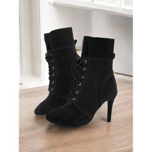 Women's Yellow Lace-Up High Heel Boots – Bold and Trendy Footwear for Fashion-Forward Outfits and Special Occasions 2025 - Image 3