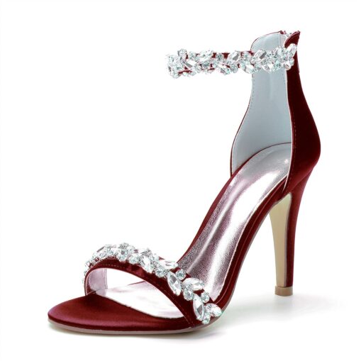 Women's Wedding Shoes Bling Bling Sparkling Shoes Bridal Shoes Crystal Stiletto Pointed Toe Minimalism Satin Zipper Green / Blue Black White 2025 - Image 15