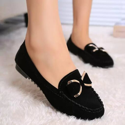 Women's Flats Slip-Ons Plus Size Comfort Shoes Work Daily Solid Color Bowknot Flat Heel Round Toe Elegant Business Casual Satin Loafer Black Yellow Re - Image 3