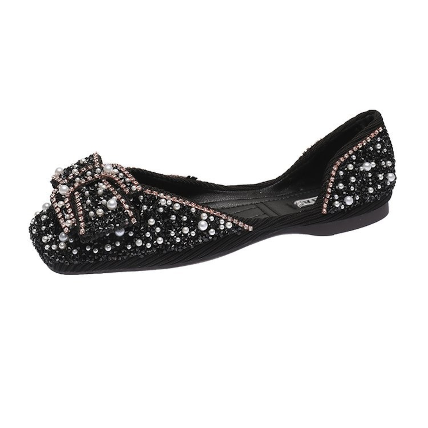 Women's Flats Bling Bling Shoes Pink Shoes Flat Sandals Wedding Party Glow in the Dark Bowknot Imitation Pearl Sparkling Glitter Low Heel Round Toe El