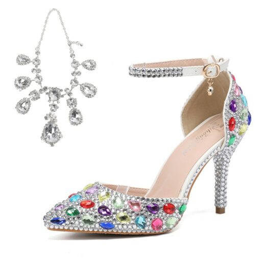 Women's Crystal Rhinestone Prom Shoes with Purple Gemstone Embellishments and Ankle Jewelry Chain - Elegant Stiletto Heels for Parties 2025 - Image 8