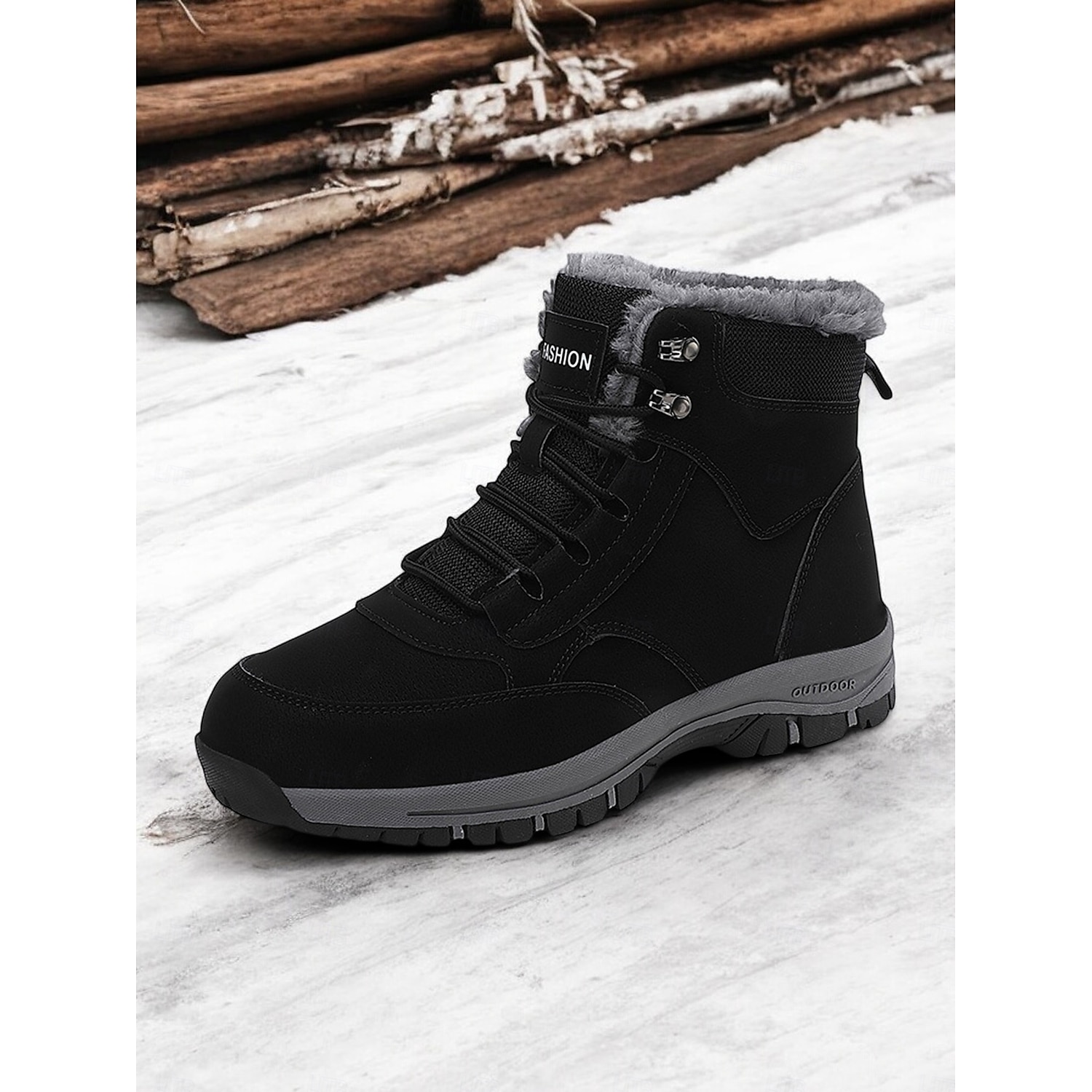Women's Waterproof Winter Snow Boots - Red Lace-Up Ankle Boots with Faux Fur Lining, Non-Slip Sole, Perfect for Outdoor Activities and Cold Weather 20 - Image 2
