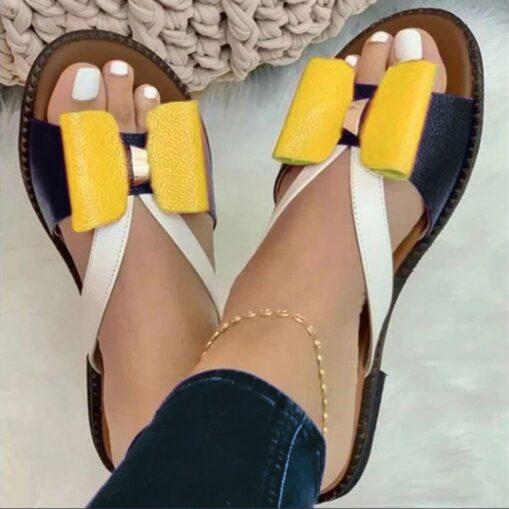 Women's Colorful Bow Accent Sandals – Comfortable Open-Toe Summer Shoes for Casual Wear 2025 - Image 2