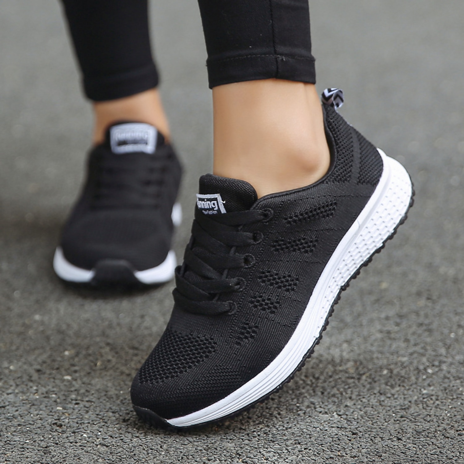 Women's Lightweight Breathable Running Shoes – All-White Athletic Sneakers for Gym, Walking, and Daily Use 2025 - Image 3