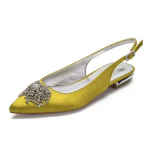 Women's Purple Satin Bridal Slingback Flats with Rhinestone Embellishments – Elegant Wedding Shoes for Brides 2025 - Image 5
