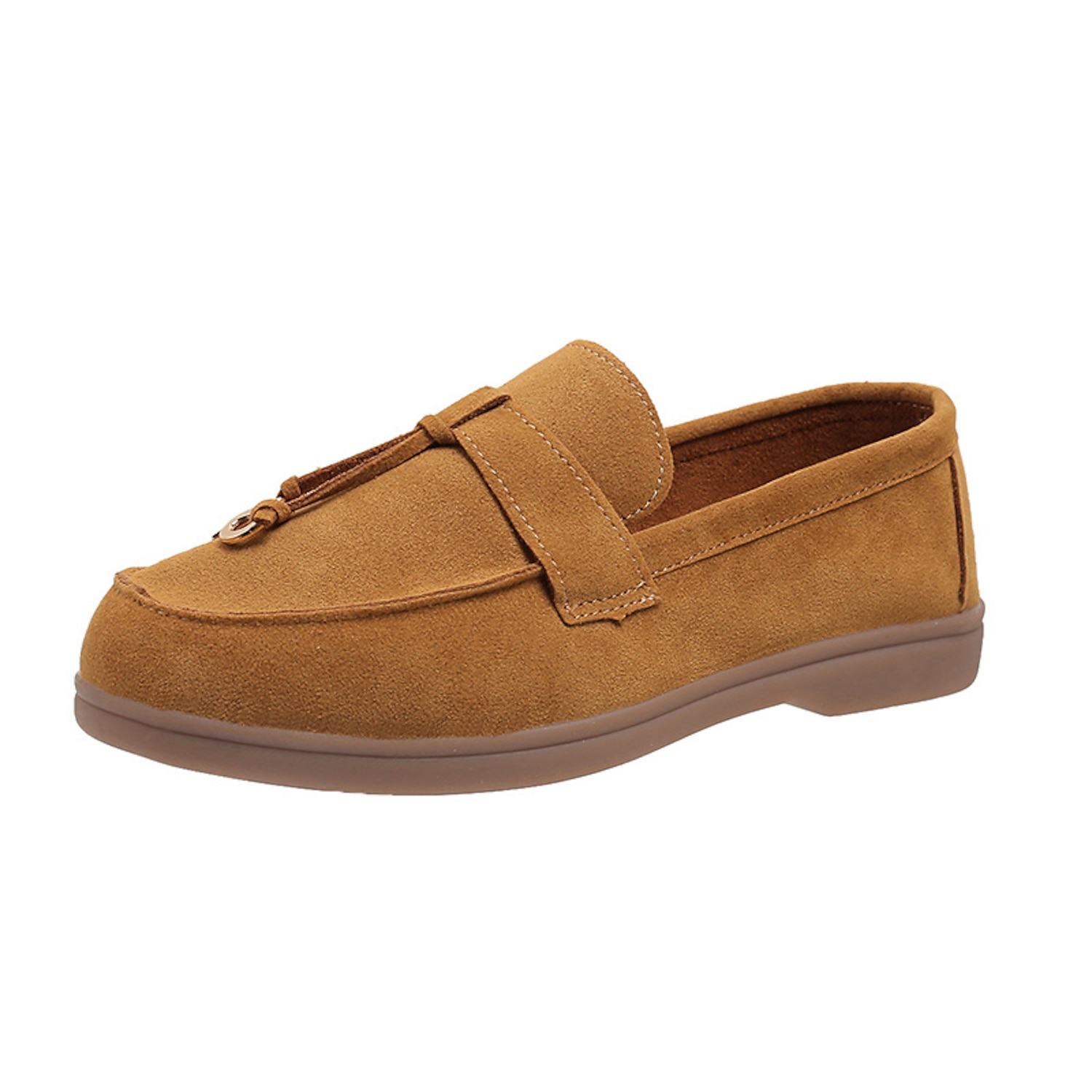 Women's Slip-Ons Loafers Plus Size Comfort Shoes Work Daily Walking Solid Color Summer Flat Heel Round Toe Casual Comfort Minimalism Faux Suede Loafer - Image 6