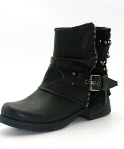 Women's Ankle Boots with Studded Straps and Buckles, Casual Retro Style for Everyday Wear 2025