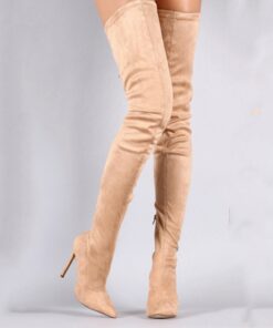 Black Women's Thigh-High Boots with Stiletto Heels for Elegant and Fashionable Wear 2025