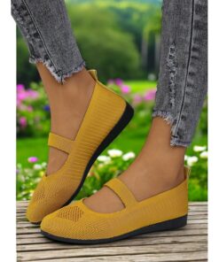 Mary Jane Slip-On Flats for Women – Lightweight, Stretchy Fly-knit and Comfort Fit, Perfect for Daily Wear and Outdoor Activities 2025