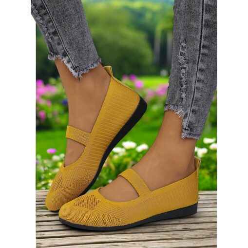 Mary Jane Slip-On Flats for Women – Lightweight, Stretchy Fly-knit and Comfort Fit, Perfect for Daily Wear and Outdoor Activities 2025