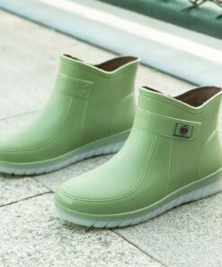 Women's Waterproof Short Rain Boots with Faux Fur Lining, Non-Slip Sole, and Multiple Color Options – Perfect for Winter Outdoor Activities 2025