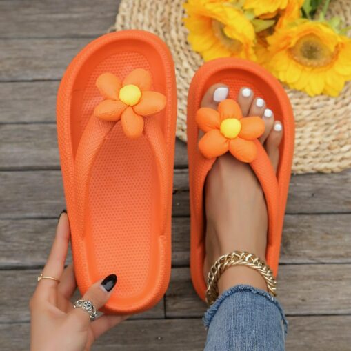 Women's Colorful Flower Flip Flop Sandals – Cute Summer Beach Slippers with Soft Cushioned Sole for Casual Wear, Pool, and Vacation 2025 - Image 6
