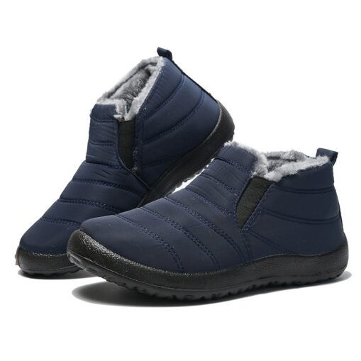 Men's Women's Waterproof Winter Ankle Boots - Warm Fur Lined Slip-On Shoes for Outdoor Activities 2025 - Image 4