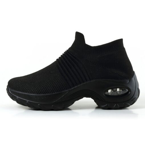 Women's Slip-On Air Cushion Walking Shoes - Breathable Knitted Athletic Sneakers for Comfort and Support, Ideal for Daily Use and Fitness Activities 2 - Image 2