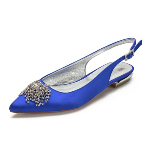 Women's Purple Satin Bridal Slingback Flats with Rhinestone Embellishments – Elegant Wedding Shoes for Brides 2025 - Image 10